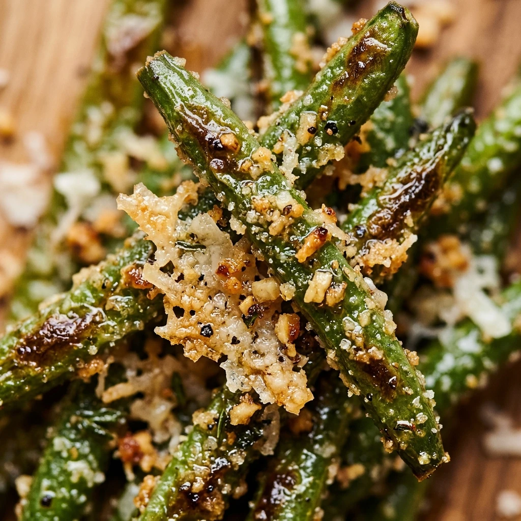 Crispy Garlic Parmesan Roasted Green Beans