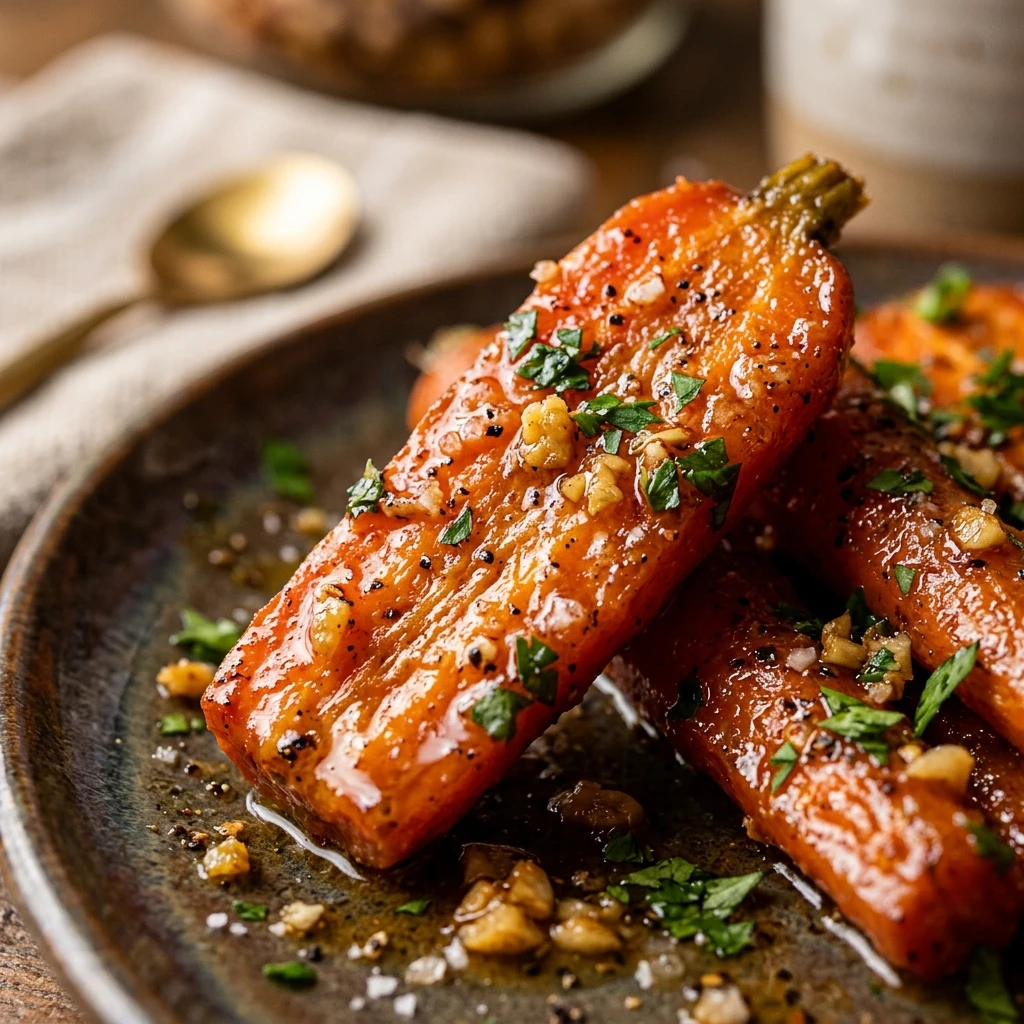 Easy Honey Garlic Butter Roasted Carrots
