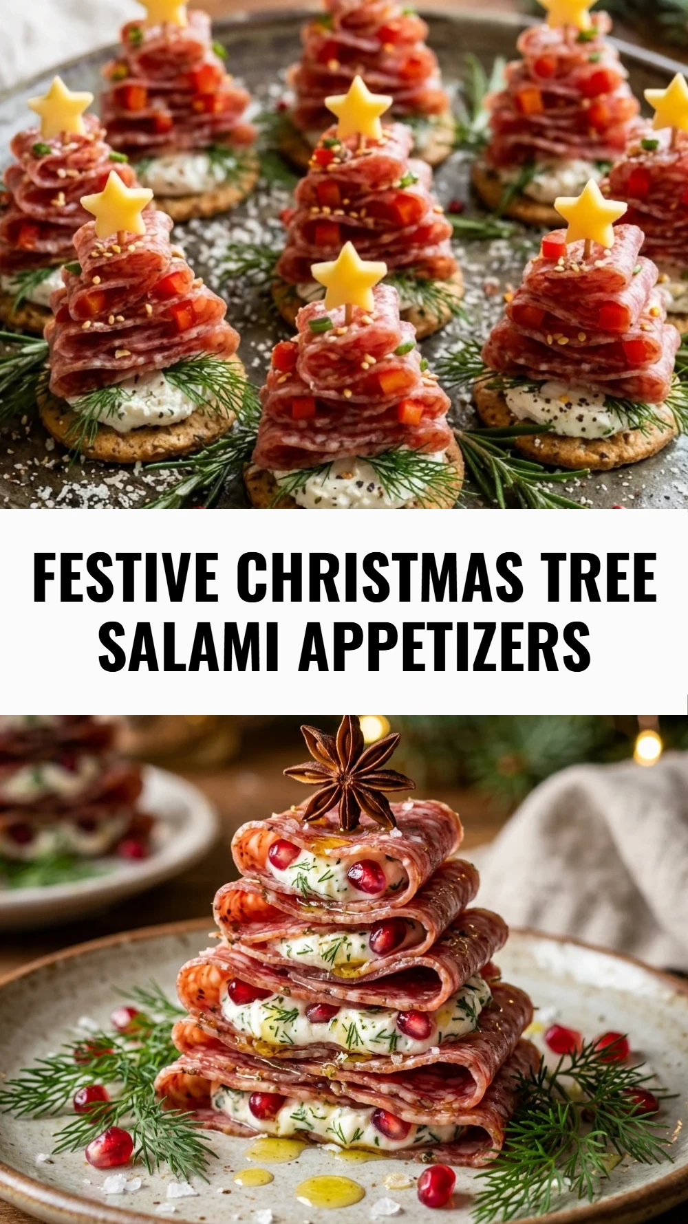 Festive Christmas Tree Salami Appetizers