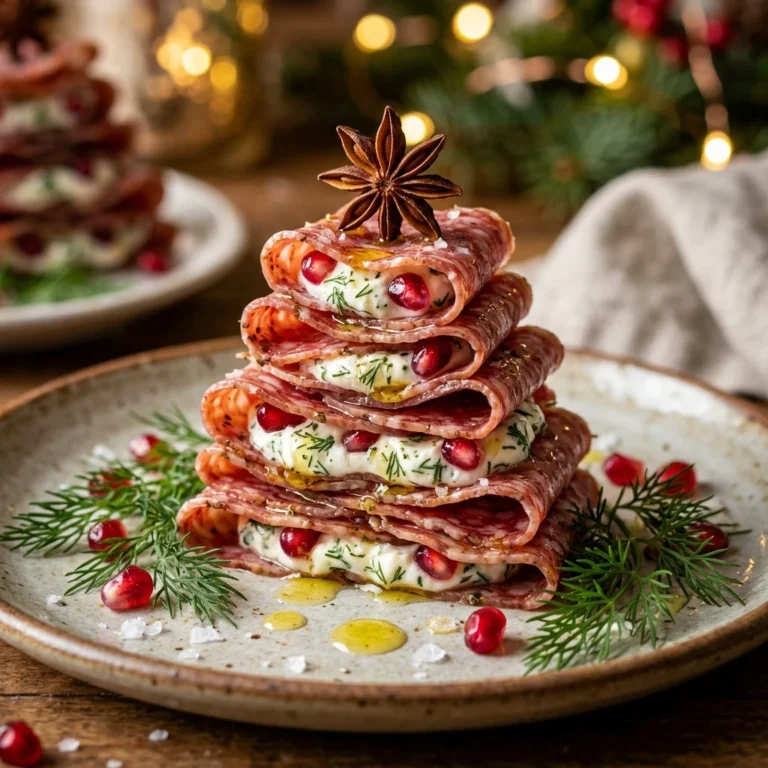 Festive Christmas Tree Salami Appetizers