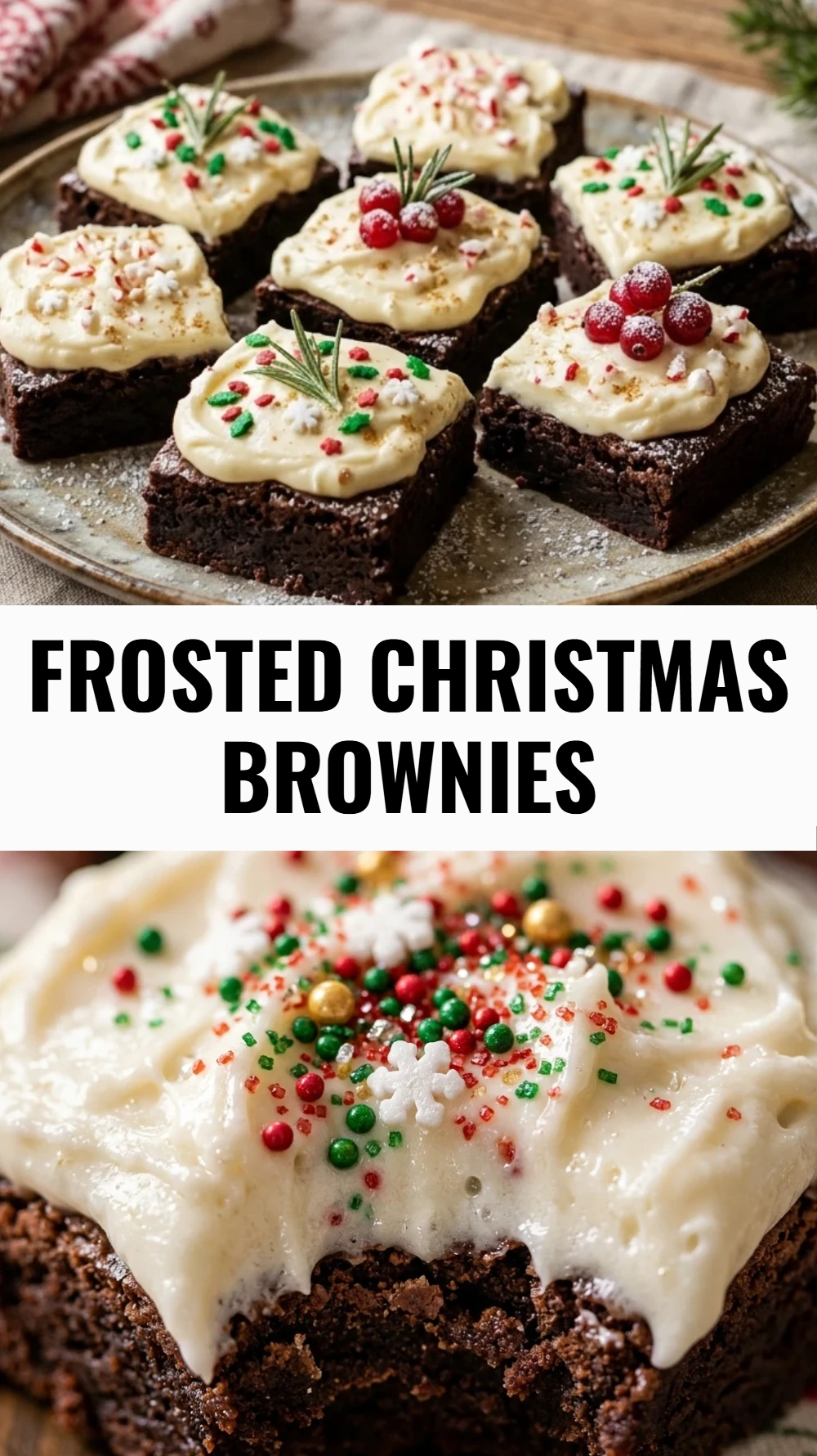 Frosted Christmas Brownies