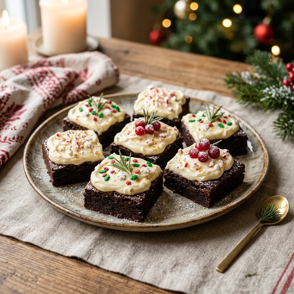 Frosted Christmas Brownies