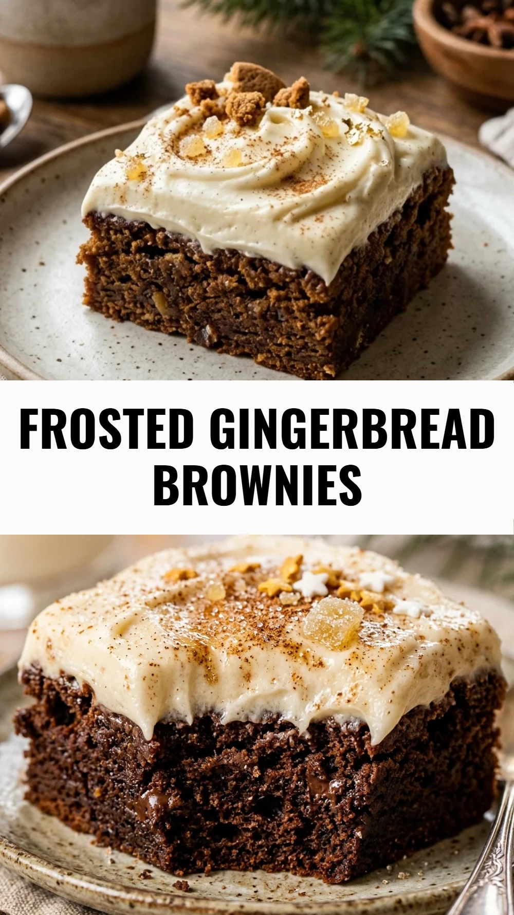 Frosted Gingerbread Brownies