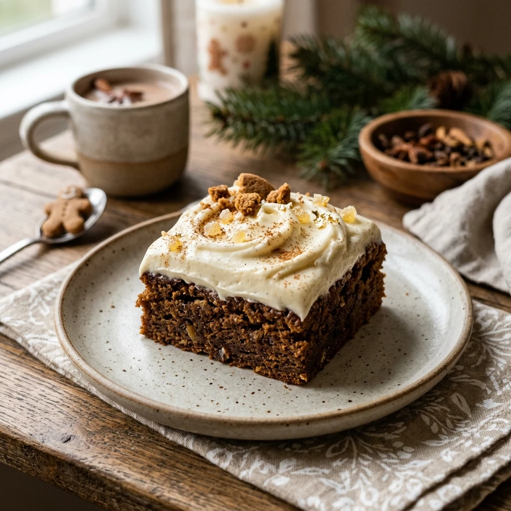 Frosted Gingerbread Brownies