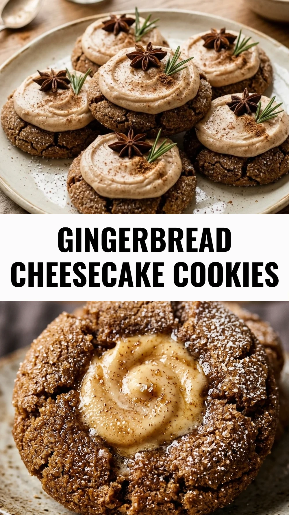 Gingerbread Cheesecake Cookies