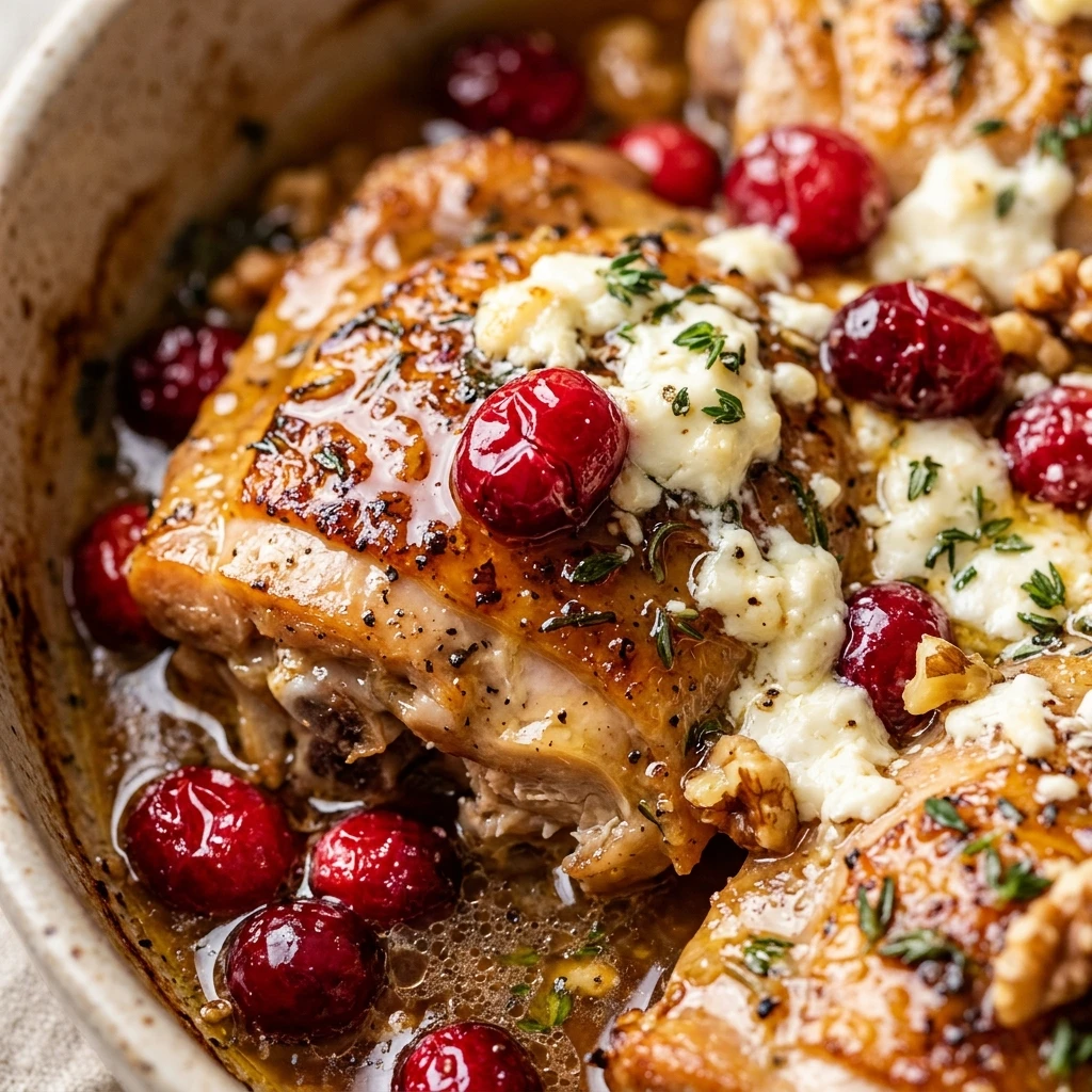 Honey Cranberry Chicken Bake with Feta Cheese
