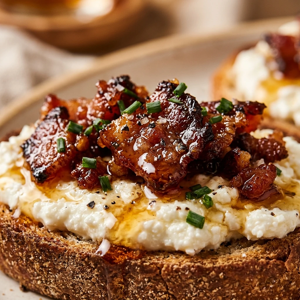 Maple Bacon Goat Cheese Crostini