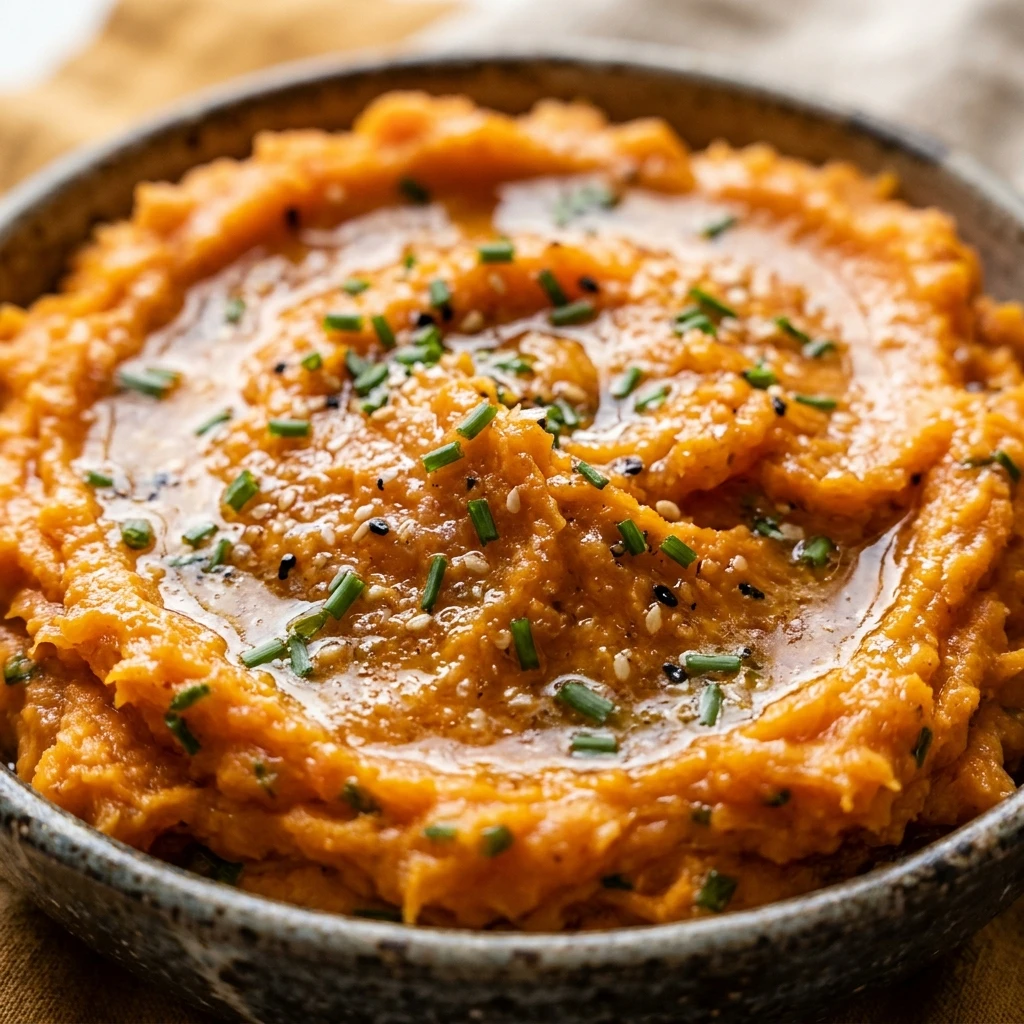 Mashed Sweet Potatoes with Miso Butter