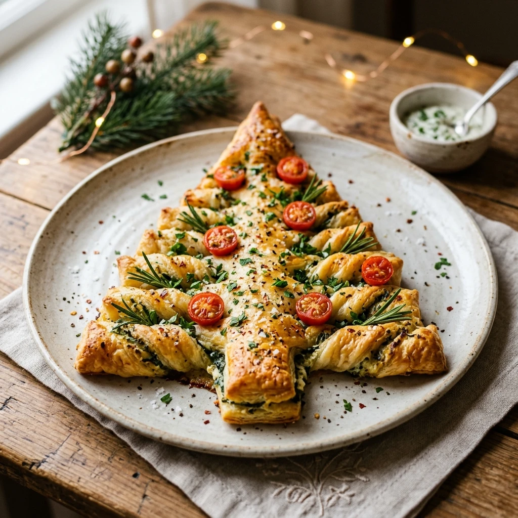 Puff Pastry Christmas Tree Appetizer