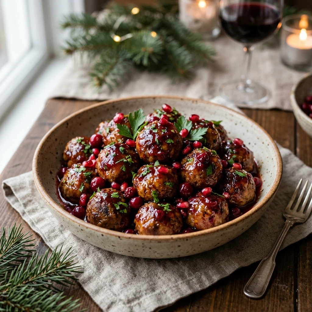 Quick Christmas Cranberry Meatballs