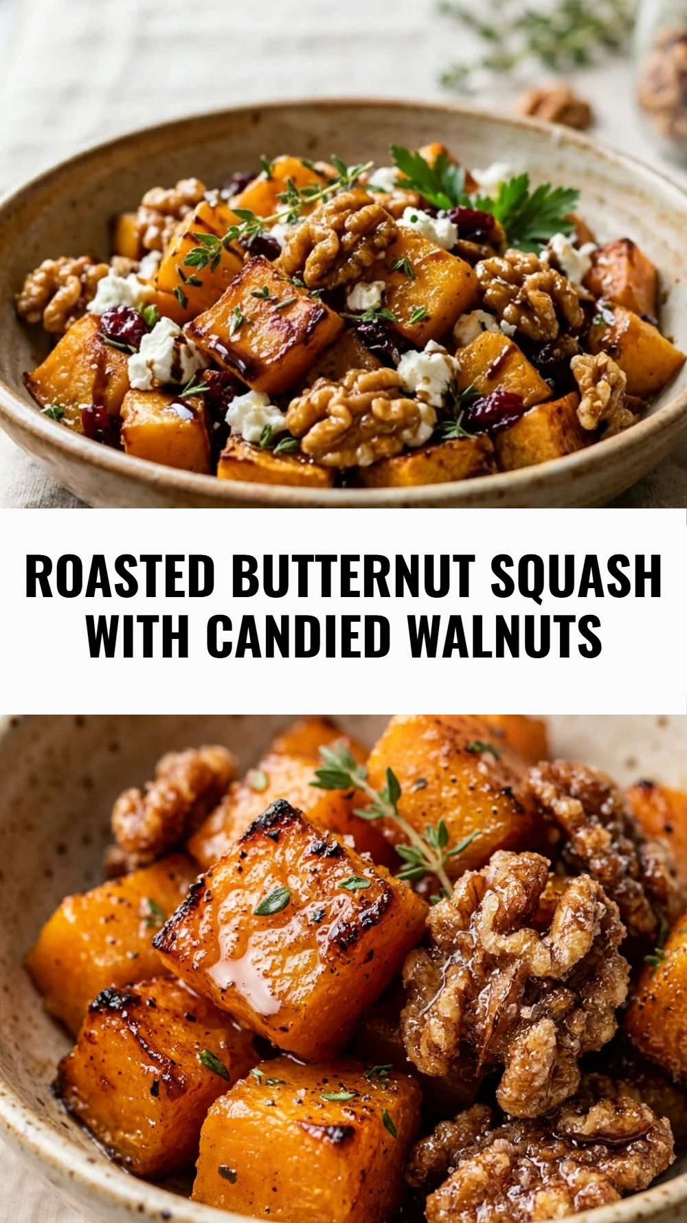 Roasted Butternut Squash with Candied Walnuts