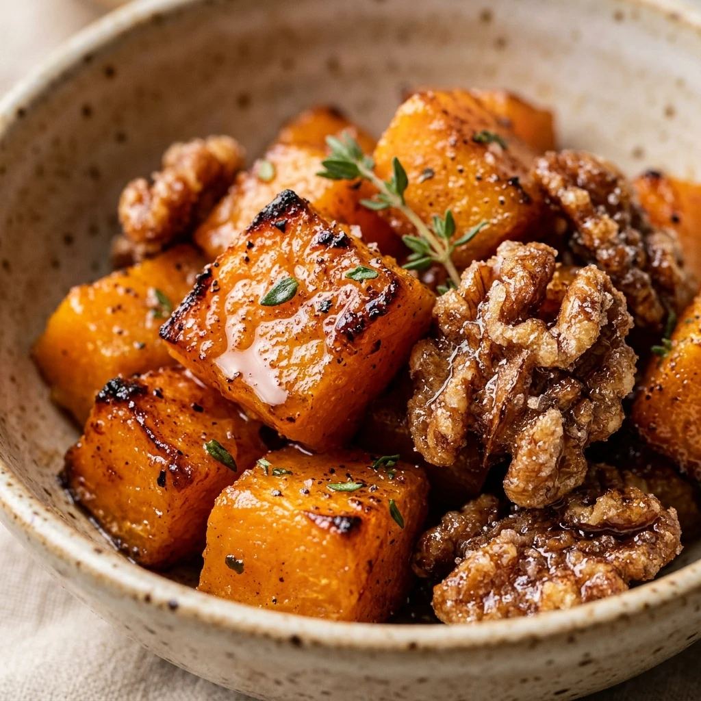 Roasted Butternut Squash with Candied Walnuts