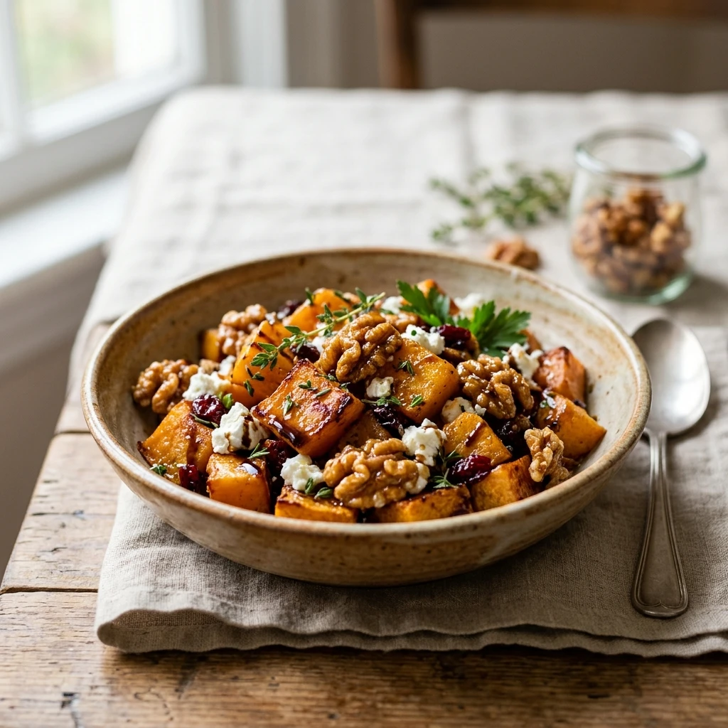 Roasted Butternut Squash with Candied Walnuts