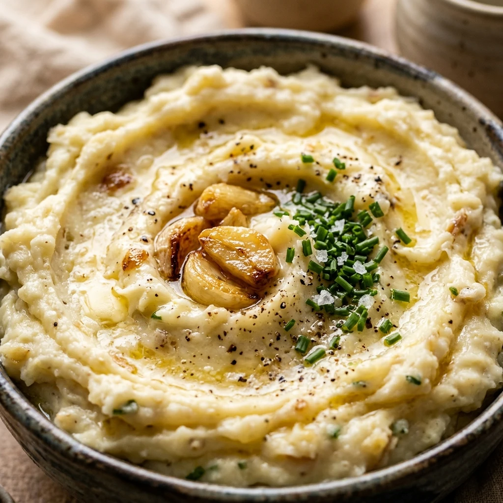 Roasted Garlic Mascarpone Mashed Potatoes