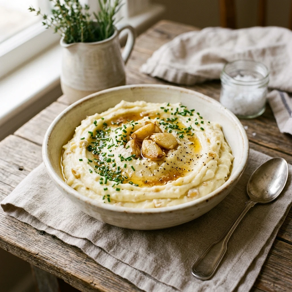 Roasted Garlic Mascarpone Mashed Potatoes