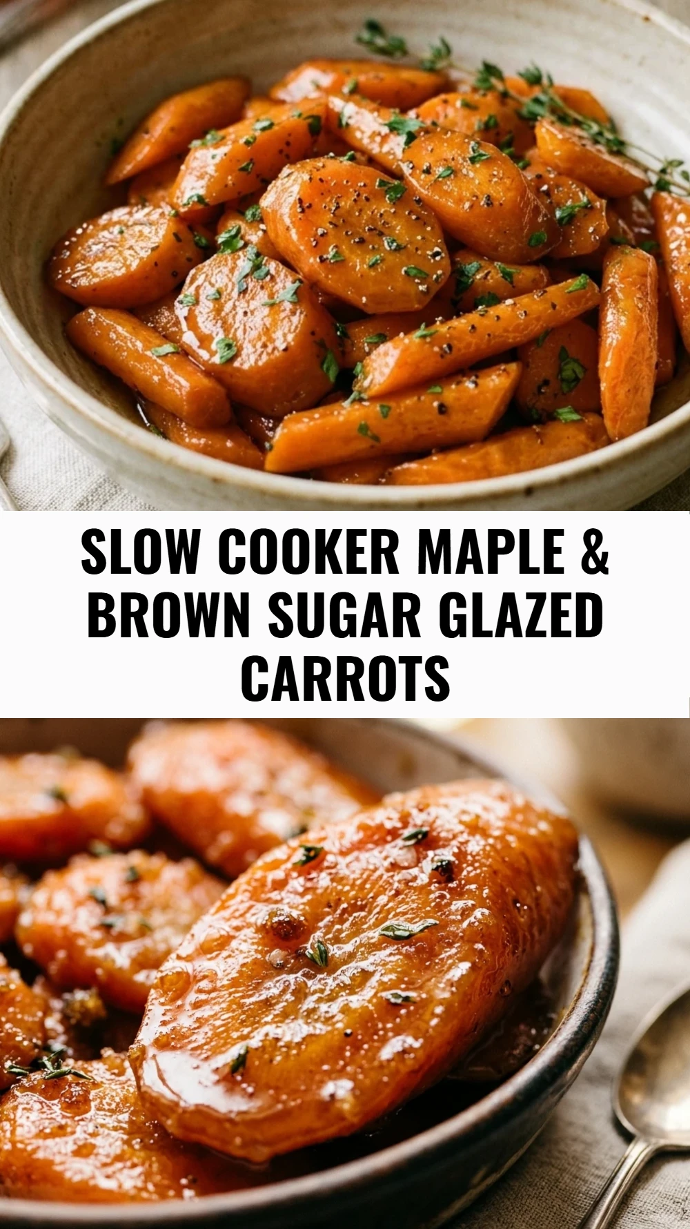 Slow Cooker Maple & Brown Sugar Glazed Carrots