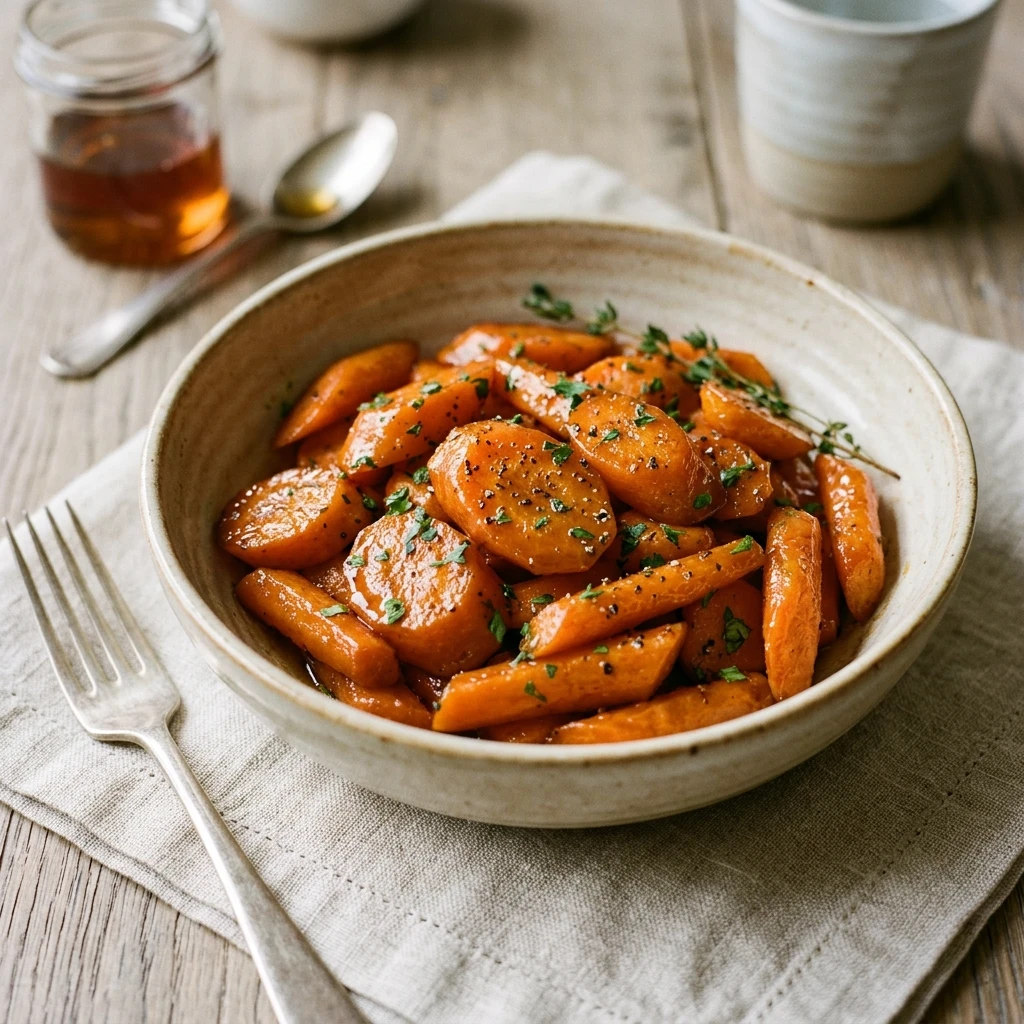 Slow Cooker Maple & Brown Sugar Glazed Carrots