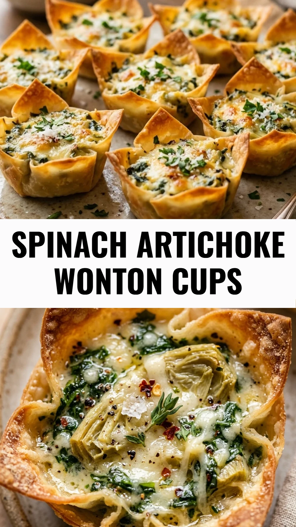 Spinach Artichoke Wonton Cups